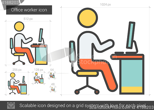Image of Office worker line icon.