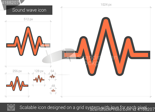 Image of Sound wave line icon.