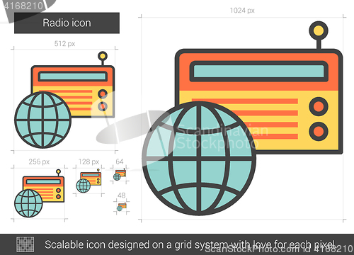 Image of Radio line icon.