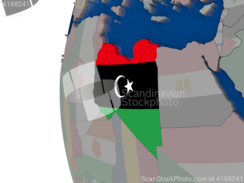 Image of Libya with national flag