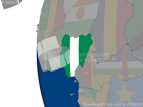Image of Nigeria with national flag
