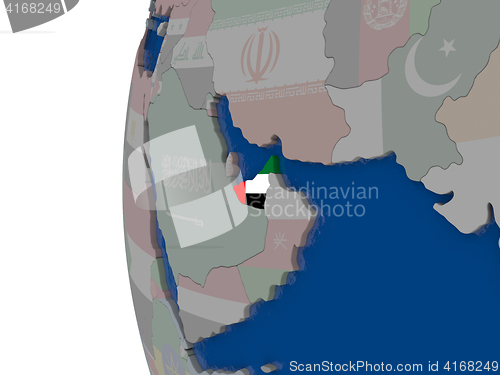 Image of United Arab Emirates with national flag