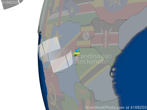 Image of Rwanda with national flag