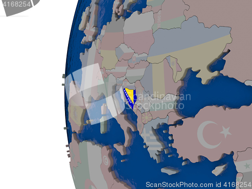 Image of Bosnia with national flag