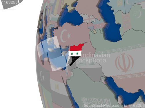 Image of Syria with national flag