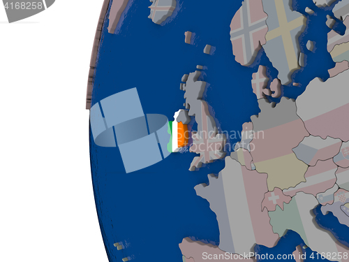 Image of Ireland with national flag