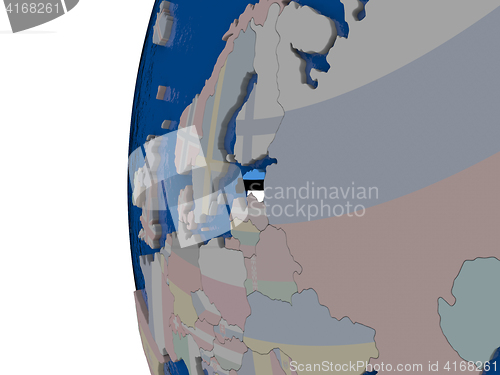 Image of Estonia with national flag