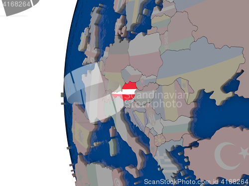 Image of Austria with national flag