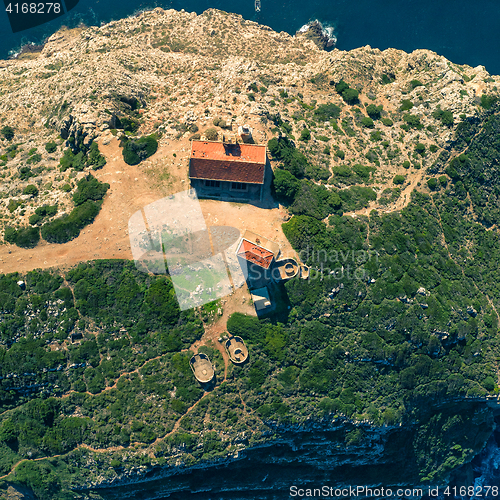 Image of Aerial View Above Abandoned House