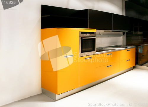 Image of Yellow kitchen angle