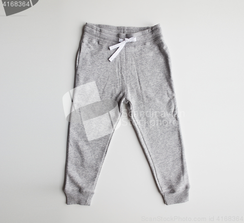 Image of sports trousers on white background