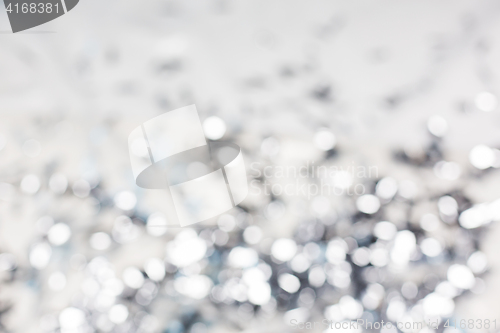 Image of blurred silver christmas lights bokeh