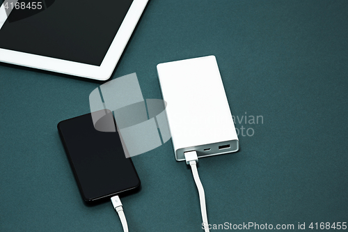 Image of Power bank and mobile phone