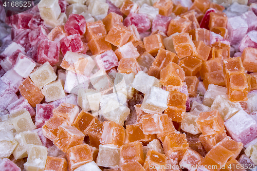 Image of Turkish delight rahat sweets various colors and flavors