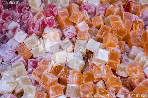 Image of Turkish delight rahat sweets various colors and flavors