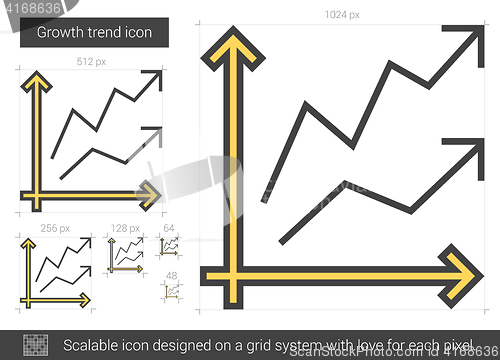 Image of Growth trend line icon.