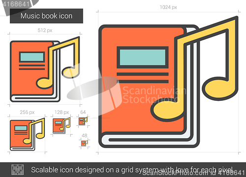 Image of Music book line icon.