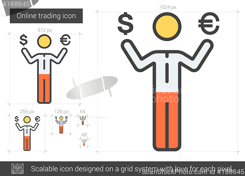 Image of Online trading line icon.