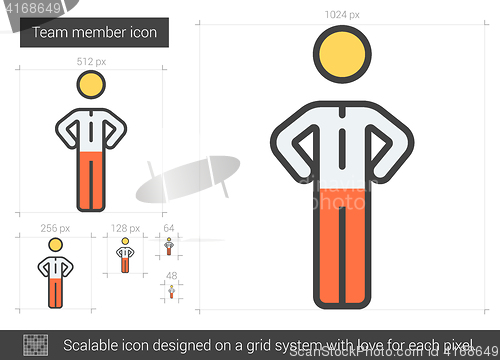 Image of Team member line icon.