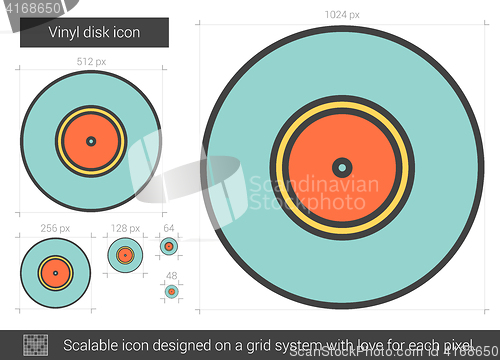 Image of Vinyl disk line icon.