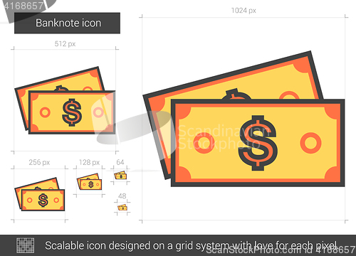 Image of Banknote line icon.
