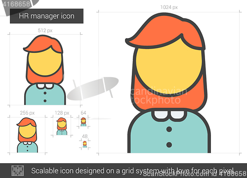 Image of HR manager line icon.