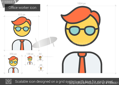 Image of Office worker line icon.