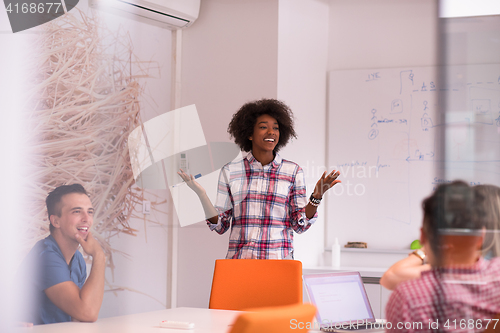 Image of Multiethnic startup business team on meeting