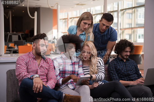Image of Multiethnic startup business team on meeting