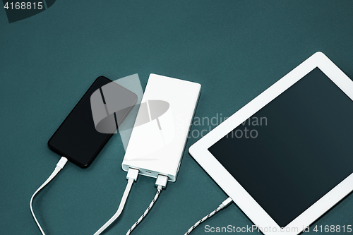 Image of Power bank and mobile phone