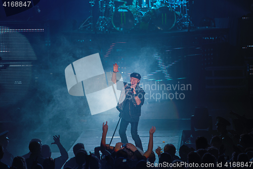 Image of Dnipropetrovsk, Ukraine - October 31, 2012: Scorpions rock band