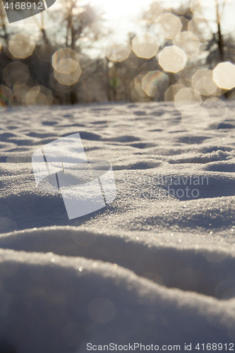 Image of drifts of snow in the woods
