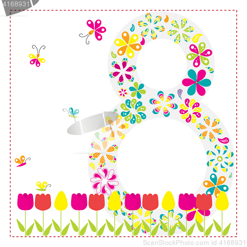 Image of March 8. Greeting card for your design