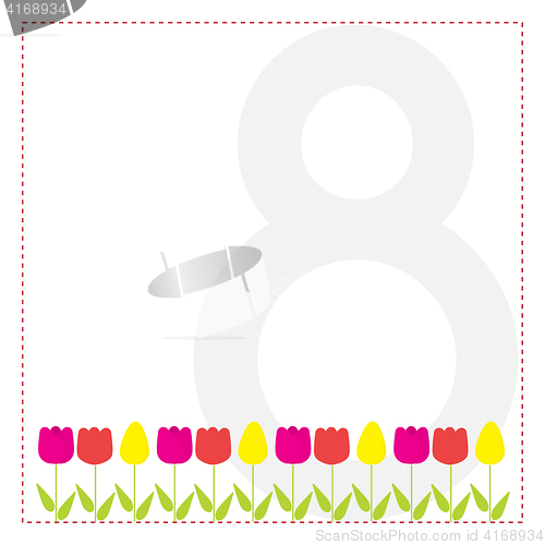 Image of March 8. Greeting card for your design