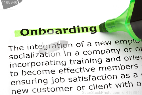 Image of Onboarding Highlighted With Green Marker