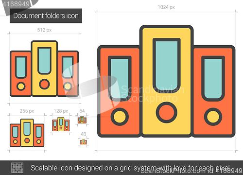 Image of Document folders line icon.