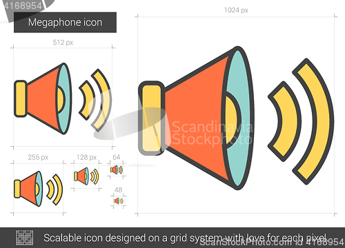 Image of Megaphone line icon.