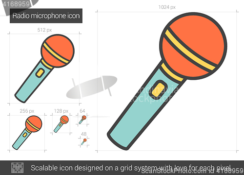 Image of Radio microphone line icon.