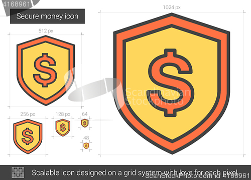 Image of Secure money line icon.