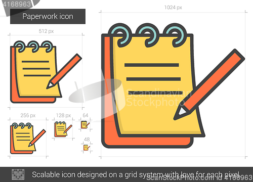 Image of Paperwork line icon.