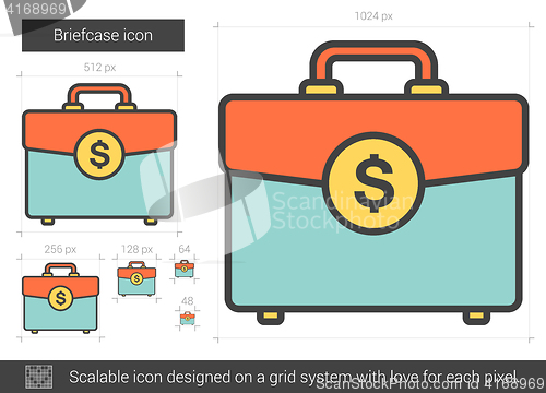 Image of Briefcase line icon.