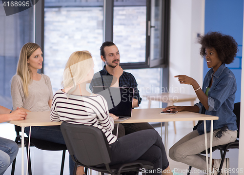 Image of Multiethnic startup business team on meeting