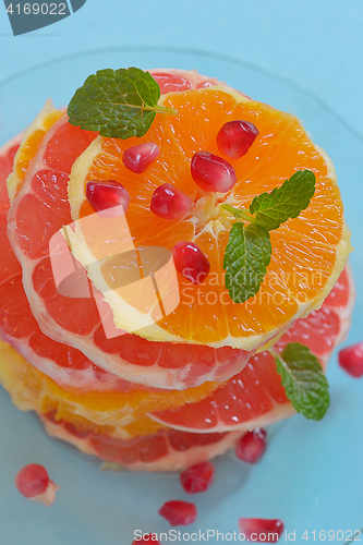 Image of Fresh mixed slices of  fruit