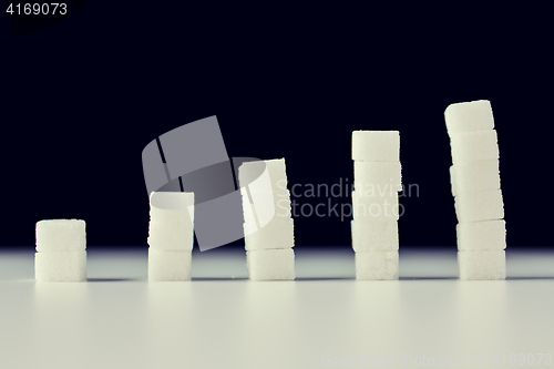 Image of close up of white sugar diagram or chart on table