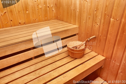 Image of Sauna wooden interior