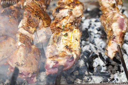 Image of skewers of meat, close-up