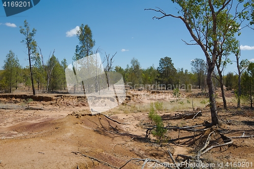 Image of Australian plain with flood soil damage