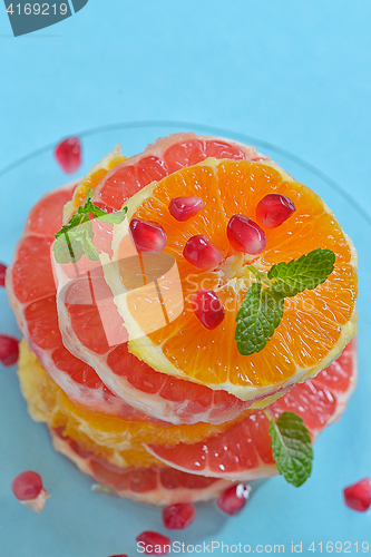 Image of Fresh mixed slices of  fruit