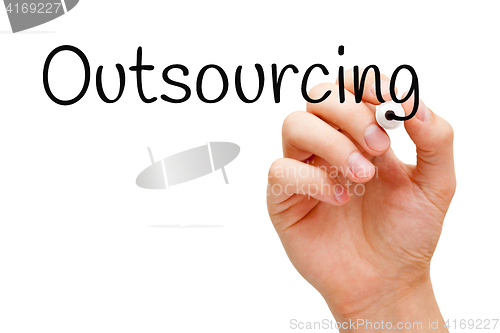 Image of Outsourcing Handwritten With Black Marker