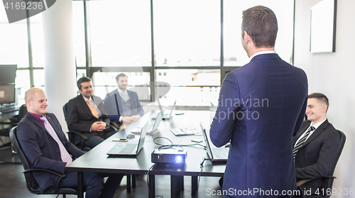 Image of Corporate business team office meeting.